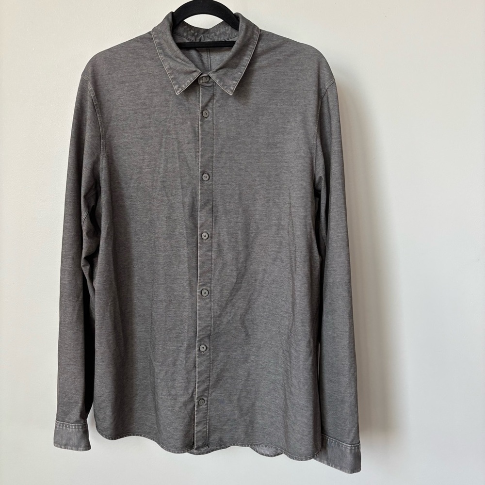 Lululemon Gray Long Sleeve Button Down Casual Shirt Size Men’s L